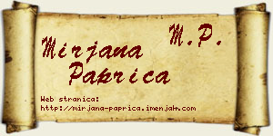 Mirjana Paprica vizit kartica